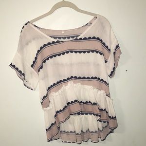 White Striped Blouse